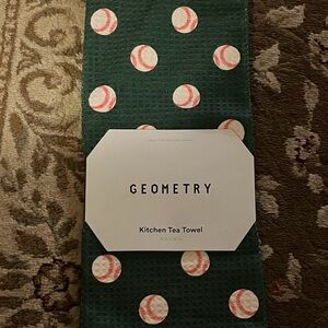 Geometry Green Baseball Pattern Kitchen Tea Towel